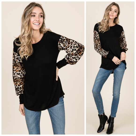 ❤️LAST 1! Animal Print Contrast  Tunic! - Picture 3 of 6